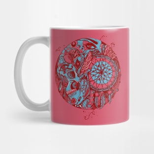 Pastel Tones Skull and Dreamcatcher Circle Mug